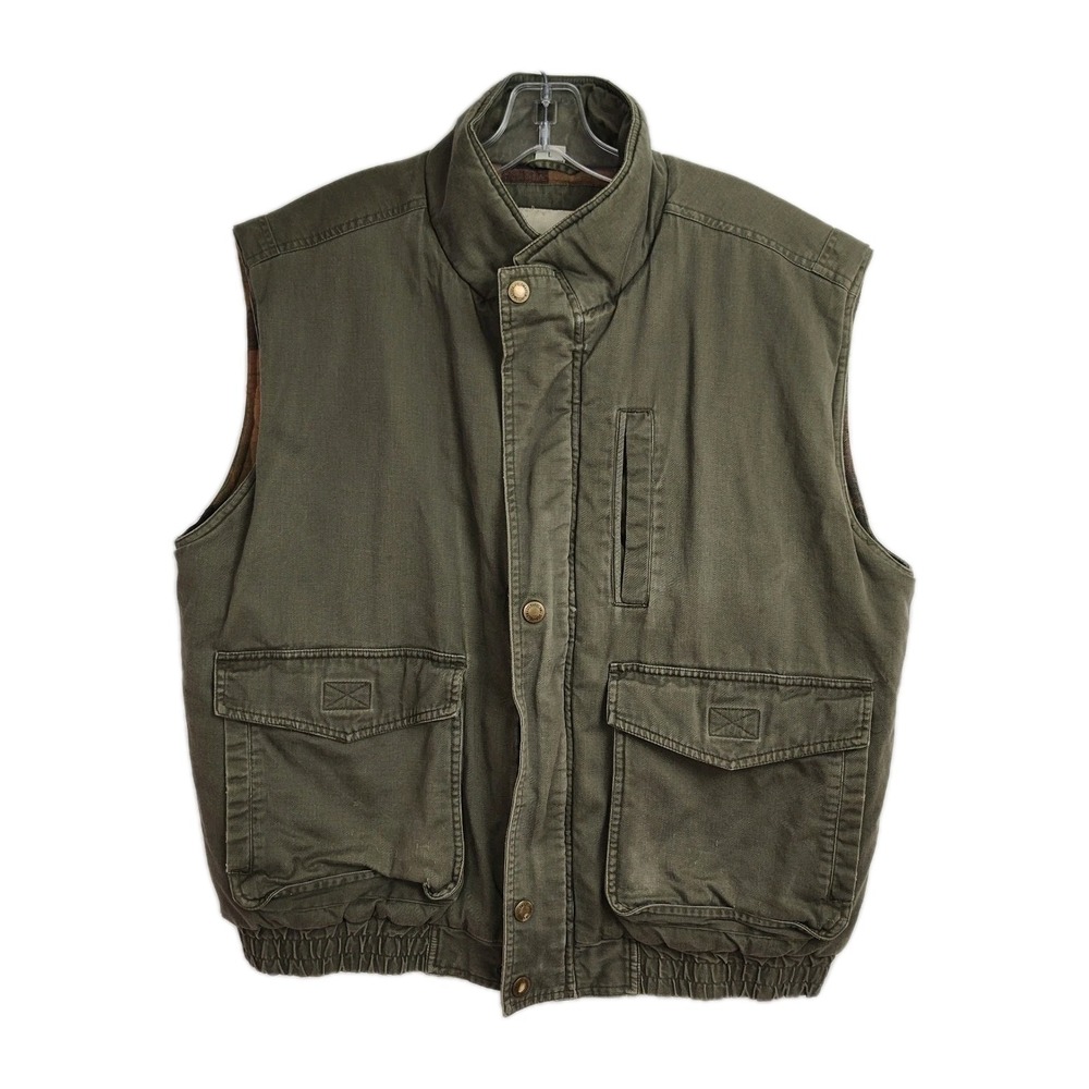 Fieldmaster‎ Insulated Vest Men's L Olive Green Full-Zip Pockets Warm